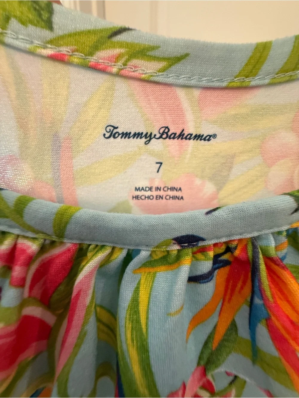 Tommy Bahama Light Blue Tropical Floral Dress